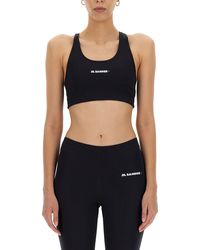 Jil Sander - Logo Scoop Neck Top - Lyst