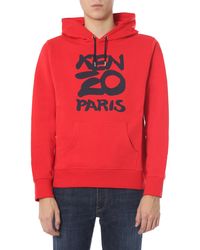 felpa kenzo rossa con cappuccio