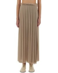 Ami Paris - Long Pleated Skirt - Lyst
