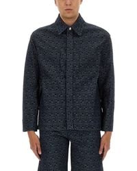 Fendi - Ff Jacquard Denim Shirt - Lyst