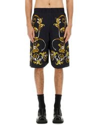 Versace Jeans Couture - Shorts With Baroque Outline Print - Lyst