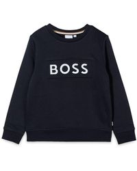 BOSS - Logo Crewneck Sweatshirt - Lyst