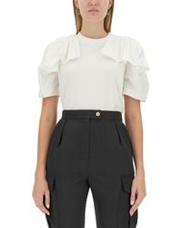 McQueen - Ruffled T-Shirt - Lyst