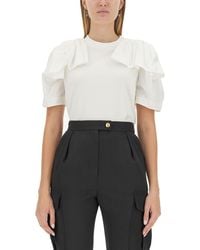 McQueen - Ruffled T-Shirt - Lyst