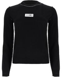 MM6 by Maison Margiela - Maglia Con Patch Logo - Lyst