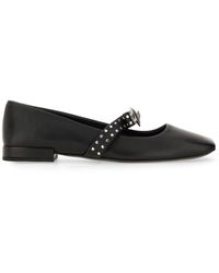 Versace - Gianni Ribbon Leather Ballerina Flats With Studded Bow - Lyst