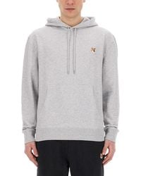 Maison Kitsuné - Fox Patch Sweatshirt With Classic Hood - Lyst