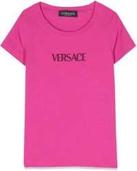 Versace - Rhinestone Logo T Shirt - Lyst