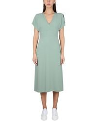 BOSS - V-Neck Dress - Lyst