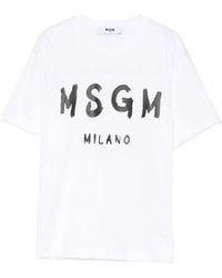 MSGM - T Shirt With Logo - Lyst