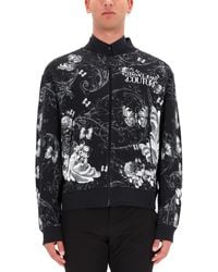 Versace Jeans Couture - Cotton Fleece Bomber Jacket - Lyst