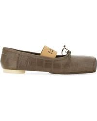 MM6 by Maison Martin Margiela - Crocodile-Effect Leather Ballerina - Lyst