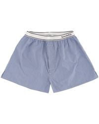 Sporty & Rich - Sporty Striped Logo Mini Shorts - Lyst