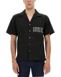 Department 5 - CAMICIA HAWAIANA IN COTONE CON STAMPA LOGO - Lyst