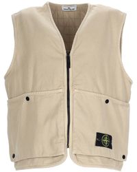 Stone Island - Gilet Oversize Con Patch Logo - Lyst