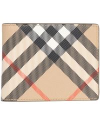 Burberry - Portafoglio Bifold Con Stampa Check - Lyst