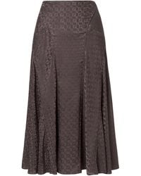 Fendi - Ff Silk Skirt - Lyst
