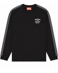 DIESEL - T-Shirt A Manica Lunga Con Bande Laterali - Lyst