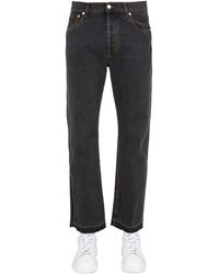 McQueen - Raw Cut Jeans With Front Button Closure - Lyst