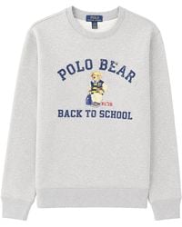 Polo Ralph Lauren - Felpa Girocollo Con Stampa Polo Bear - Lyst