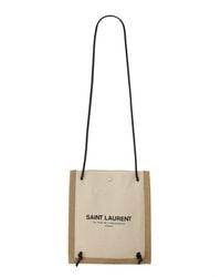 Saint Laurent - Borsa a tracolla Université in tela bicolor - Lyst
