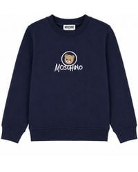 Moschino - Felpa Girocollo Con Stampa Teddy - Lyst