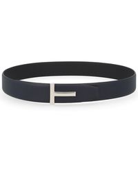 Tom Ford - Leather Belt With Logo Buckle - Lyst