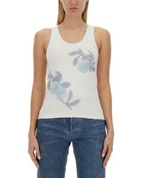 Bottega Veneta - Embroidered Slim Fit Cotton Top - Lyst