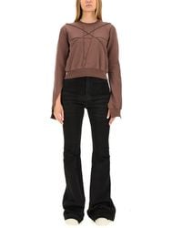 Rick Owens - Cropped Sweatshirt With Flared Sleeves - Lyst