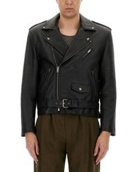Saint Laurent - Leather Biker Jacket - Lyst