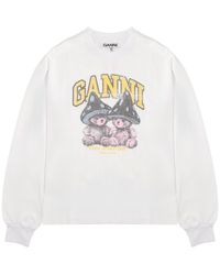 Ganni - Felpa Con Stampa - Lyst
