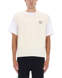 Maison Kitsuné - Ribbed Vest With Fox Patch - Lyst