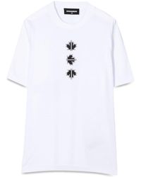 DSquared² - T-shirt Logo On The Back And Front Leaves Unisex - Lyst
