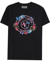 Versace Jeans Couture - T-Shirt Con Emblema "Butterfly" - Lyst