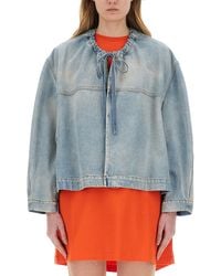MSGM - Relaxed-Fit Oversized Denim Jacket - Lyst