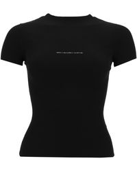 Alexander Wang - Top With Logo Cotton Tops - Lyst