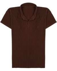 Homme Plissé Issey Miyake - Pleated Polyester Polo Shirt, Made - Lyst