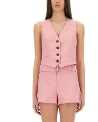 MSGM - Solid V Neck Top - Lyst