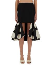 Nina Ricci - Midi Skirt With Double Ruffles - Lyst