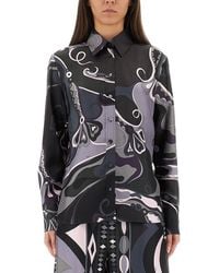 PUCCI - Printed Silk-Twill Shirt - Lyst