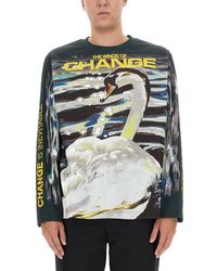 Burberry - Swan-Print Long-Sleeved T-Shirt - Lyst