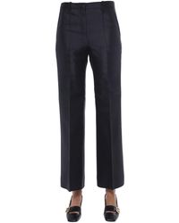 Givenchy Wide Mixed Wool And Silk Trousers - Blue