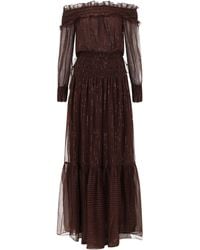 Self-Portrait - Striped Long Sleeve Dress - Lyst