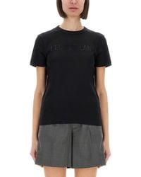 Helmut Lang - Fitted Short-Sleeve T-Shirt With Embossed Logo - Lyst