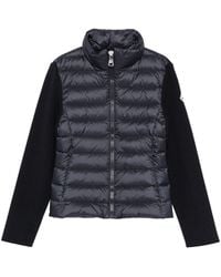Moncler - Wool And Quilted Shell Down Cardigan - Lyst