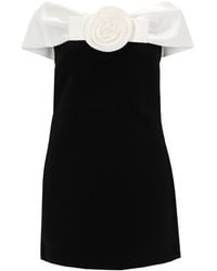 Self-Portrait - Mini Dress With Flower Detail - Lyst