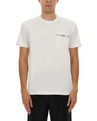 Moschino - Crew Neck T-Shirt With Logo Ribbon Detail - Lyst