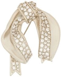 Max Mara - Bow Brooch With Rhinestones - Lyst