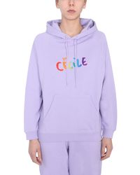 Être Cécile - Cotton Hooded Sweatshirt With Flocked Multicolor Logo - Lyst