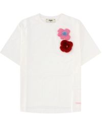 Fendi - T-Shirt Con Spille "Sunny Side Flowers" - Lyst